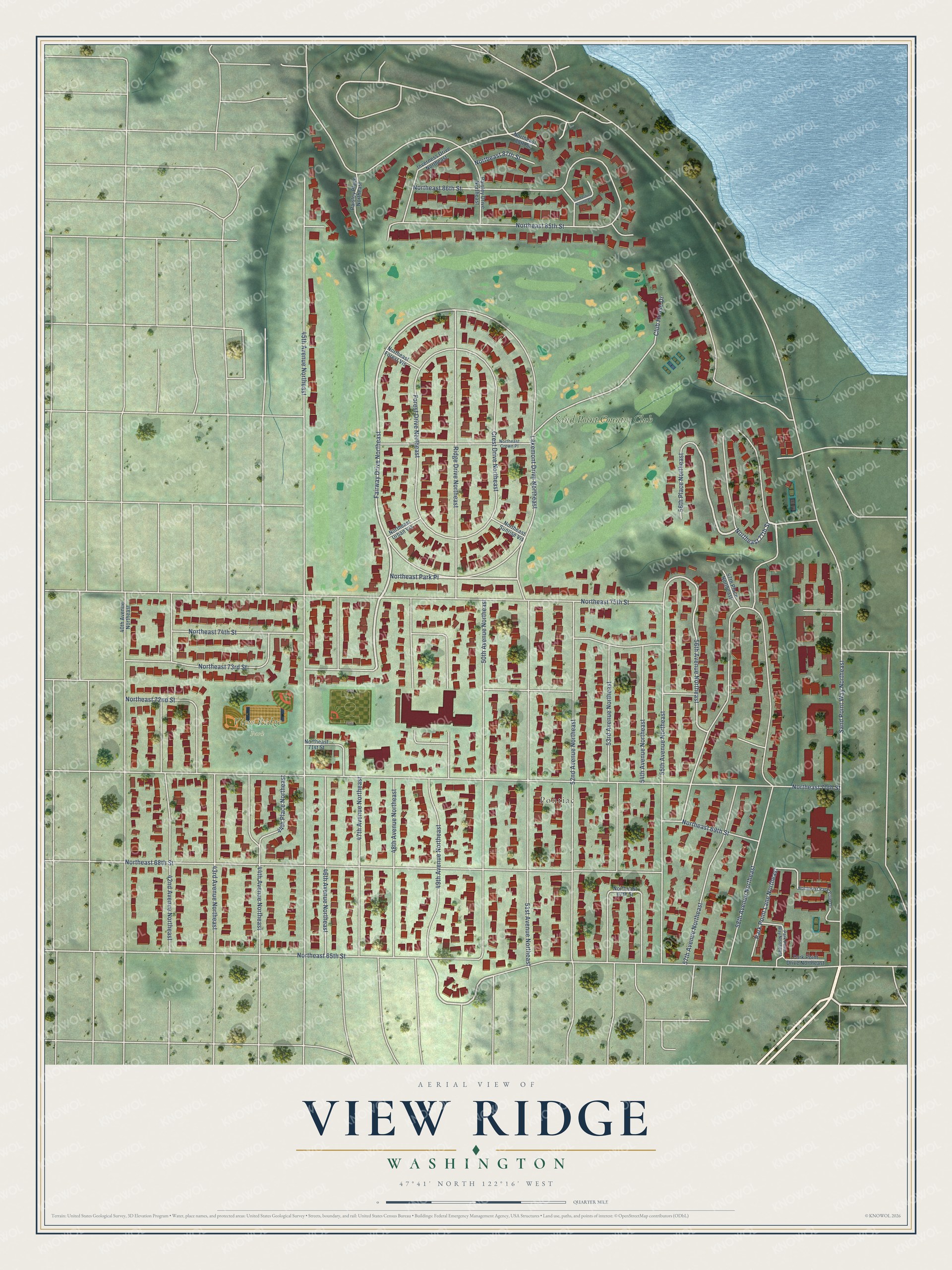 Watermarked full-map preview of View Ridge, Washington