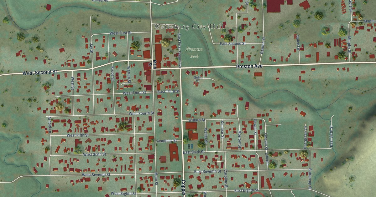 Map of Waitsburg, Washington in 2026