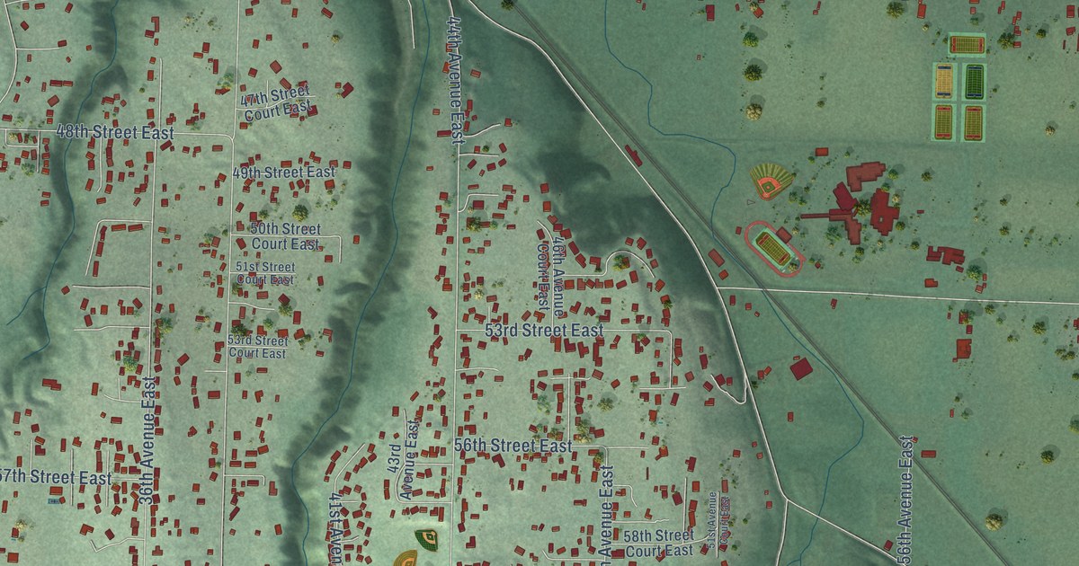 Map of Waller, Washington in 2026