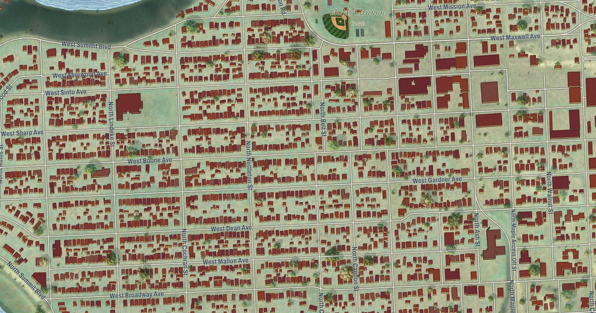 Detailed Map of West Central, Washington