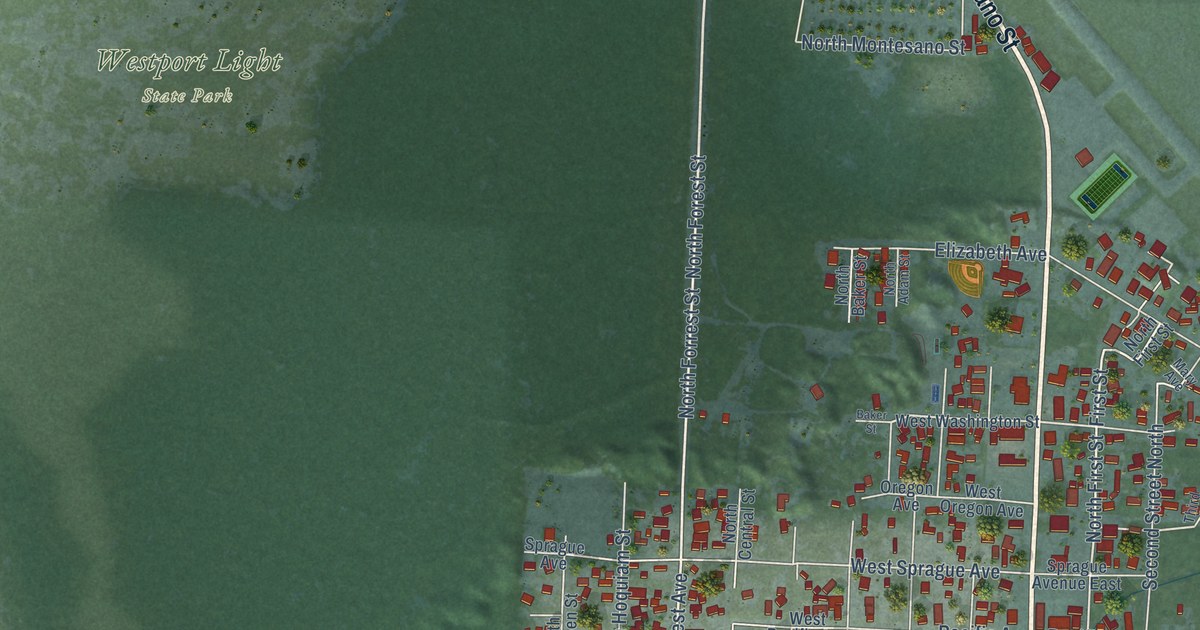 Map of Westport, Washington in 2026