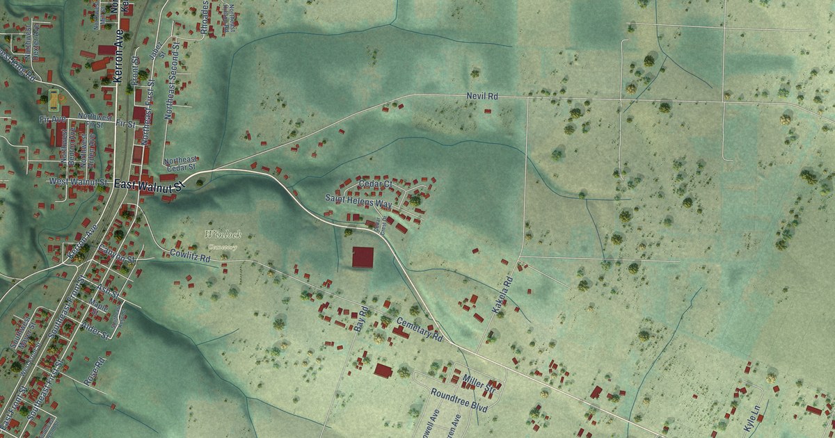 Map of Winlock, Washington in 2026