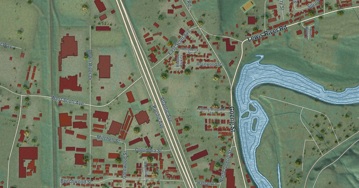 Map of Woodland, Washington in 2026