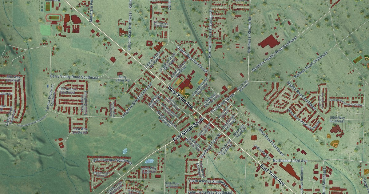 Map of Yelm, Washington in 2026