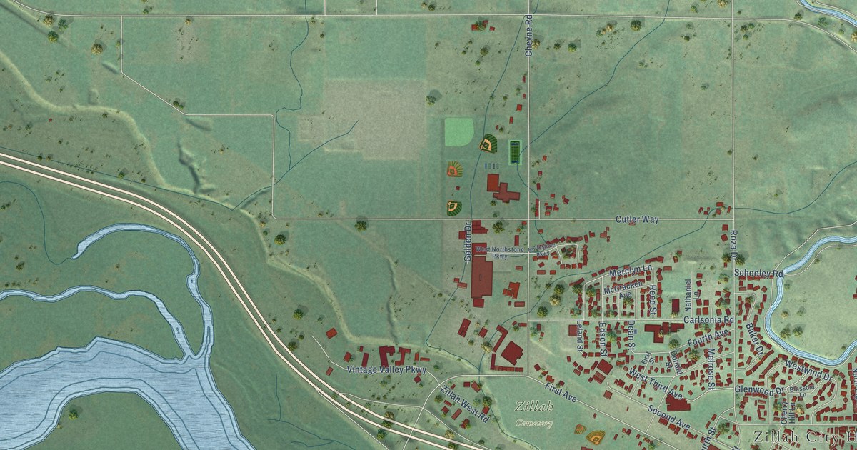 Map of Zillah, Washington in 2026
