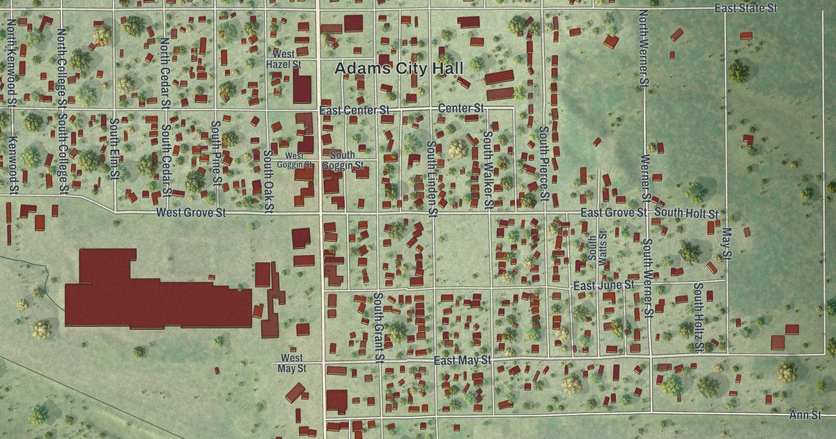 Map of Adams City, Adams County, Wisconsin in 2026