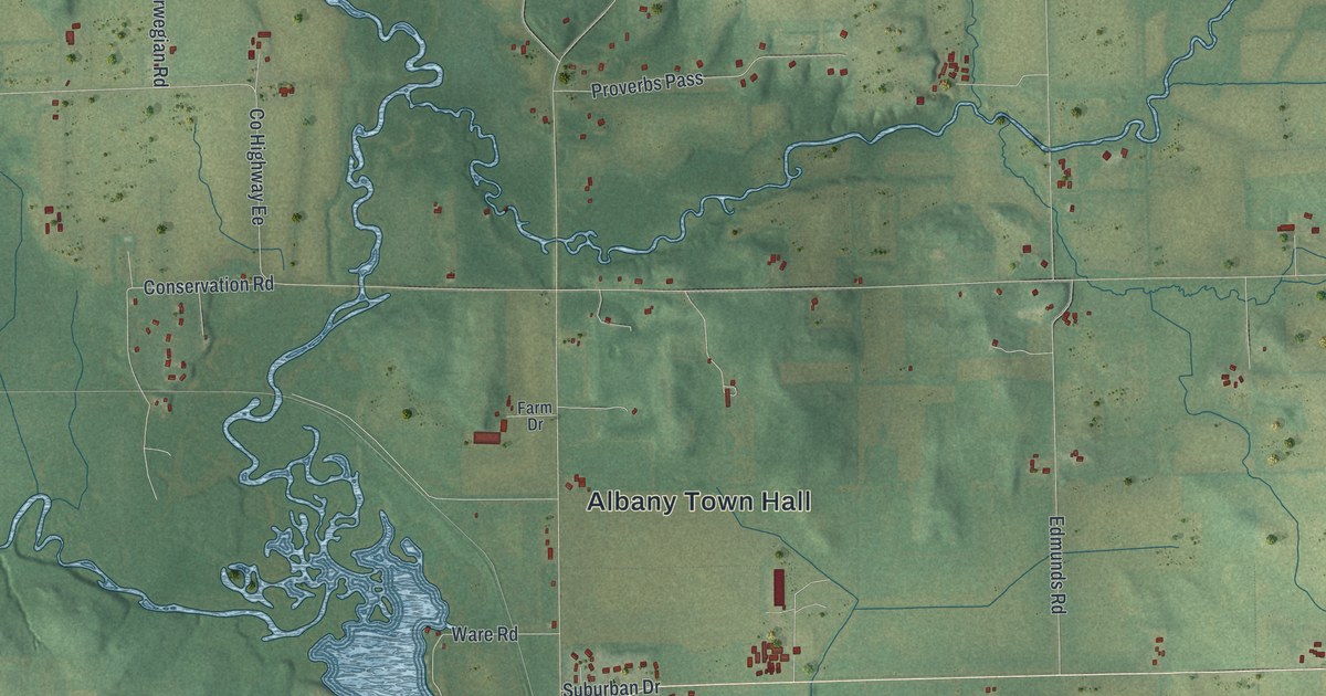 Map of Albany Town, Green County, Wisconsin in 2026