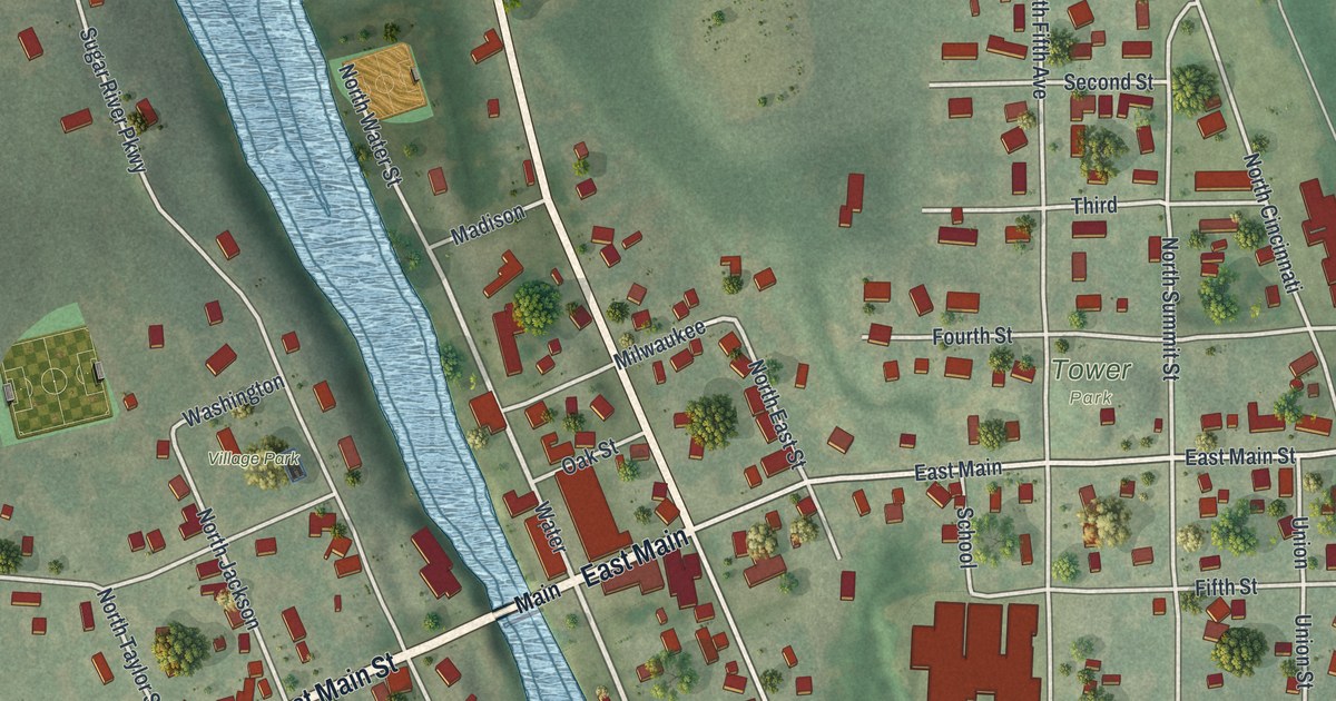 Map of Albany Village, Green County, Wisconsin in 2026