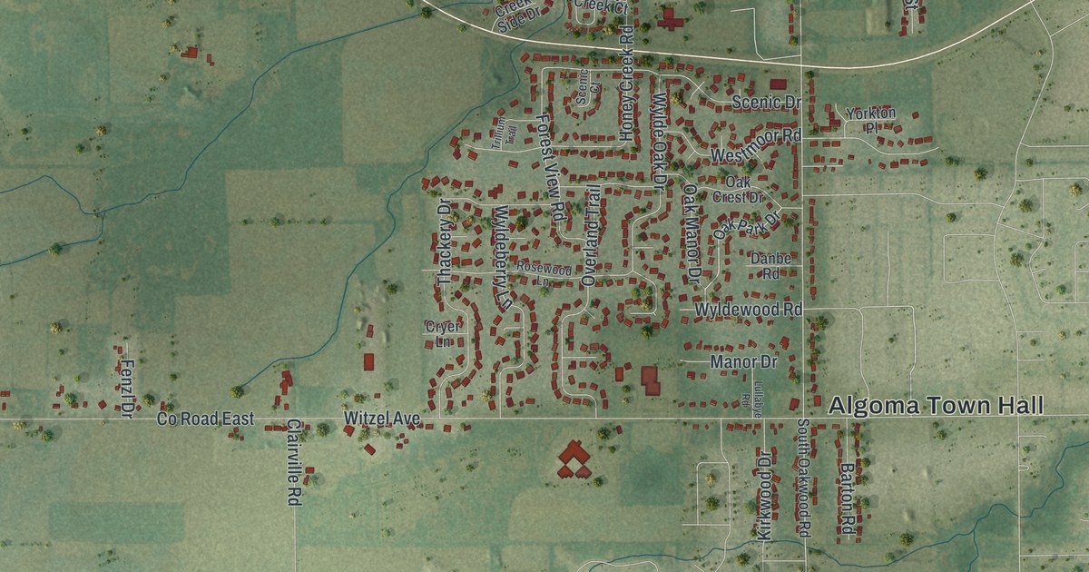 Map of Algoma, Winnebago County, Wisconsin in 2026