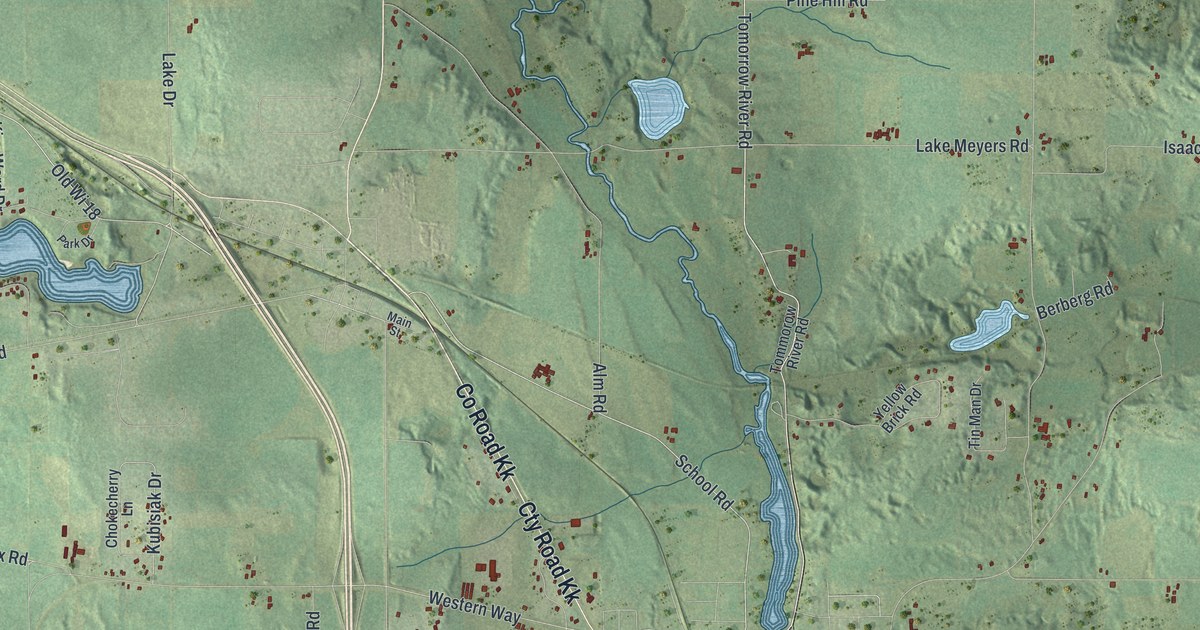 Map of Amherst Town, Wisconsin in 2026