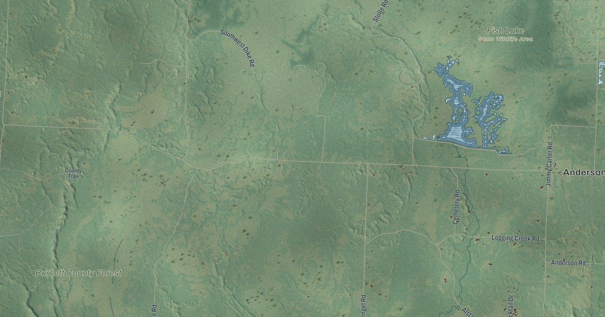 Map of Anderson, Burnett County, Wisconsin in 2026