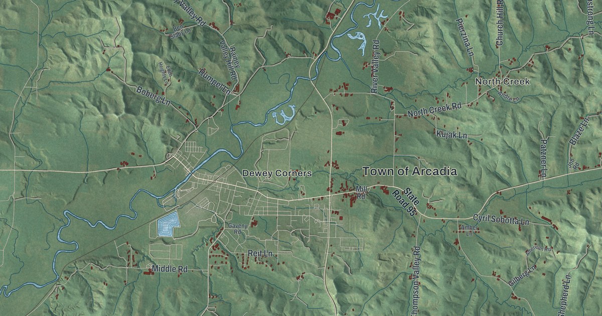 Map of Arcadia Town, Wisconsin in 2026