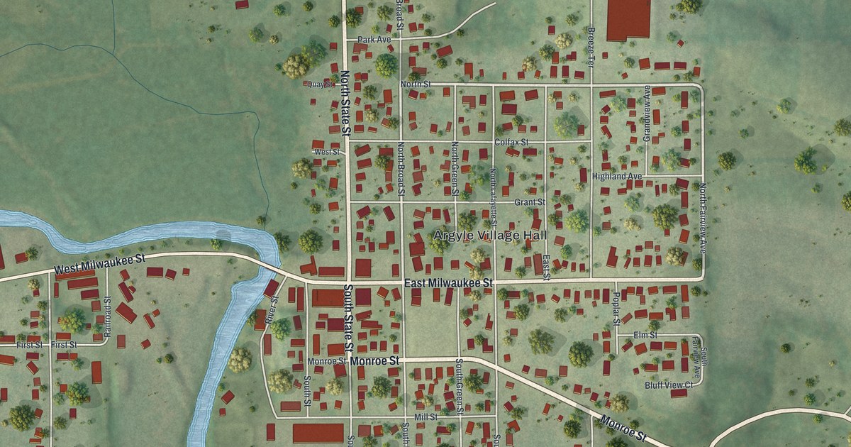 Map of Argyle Village, Wisconsin in 2026
