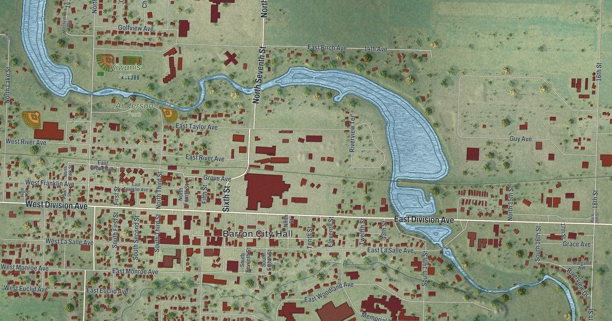 Map of Barron City, Wisconsin in 2026
