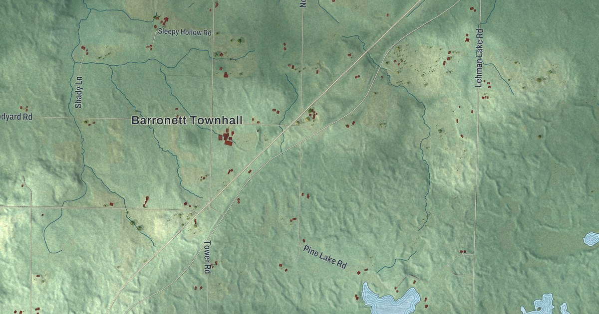 Map of Barronett, Wisconsin in 2026