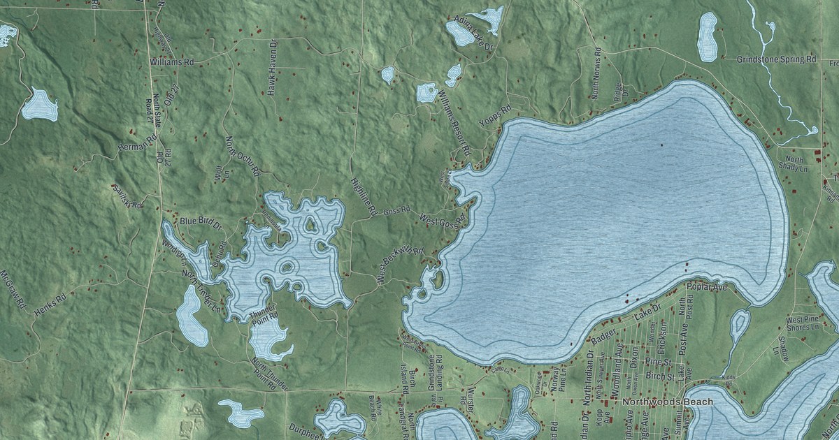 Map of Bass Lake, Sawyer County, Wisconsin in 2026