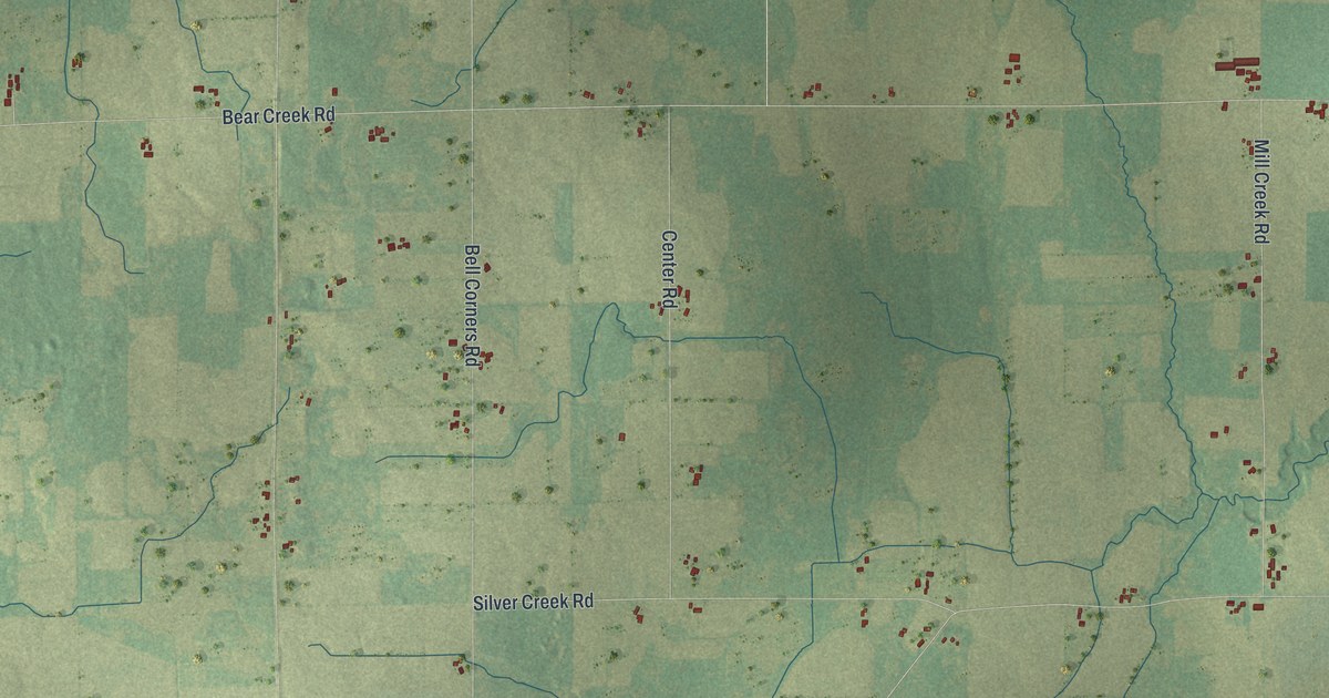 Map of Bear Creek, Waupaca County, Wisconsin in 2026