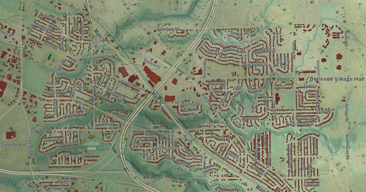Map of Bellevue, Wisconsin in 2026