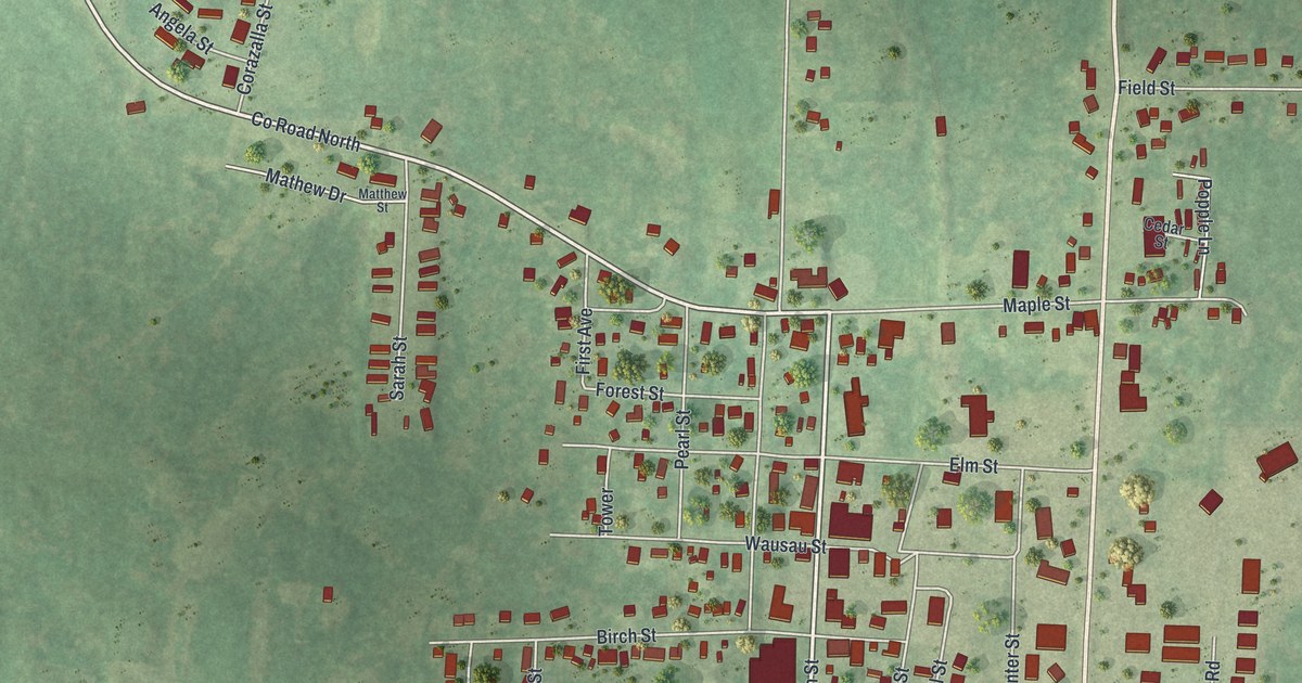 Map of Birnamwood Village, Wisconsin in 2026