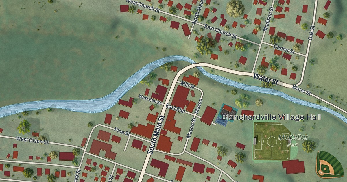 Map of Blanchardville, Wisconsin in 2026