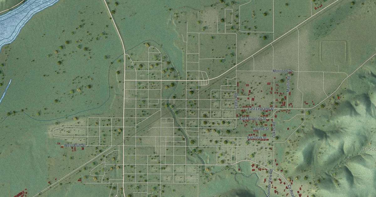 Map of Boscobel Town, Wisconsin in 2026
