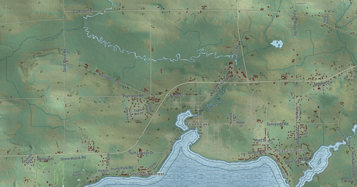 Map of Brooklyn, Green Lake County, Wisconsin in 2026