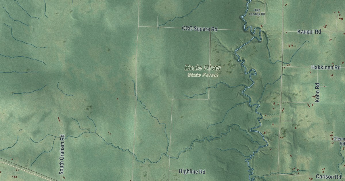Map of Brule, Wisconsin in 2026