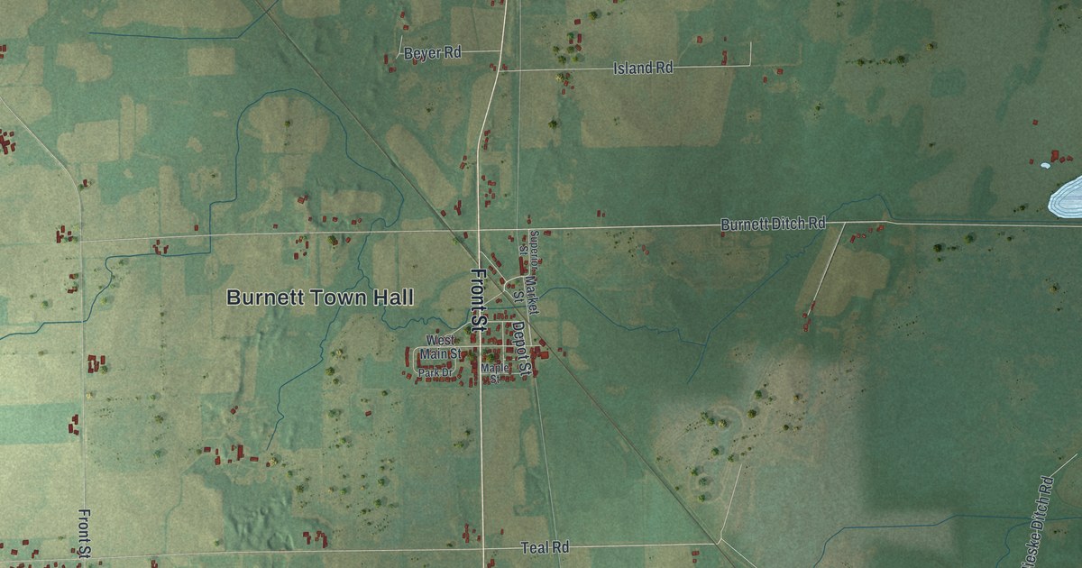 Map of Burnett, Wisconsin in 2026