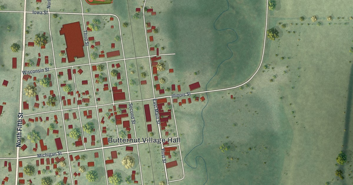 Map of Butternut, Wisconsin in 2026