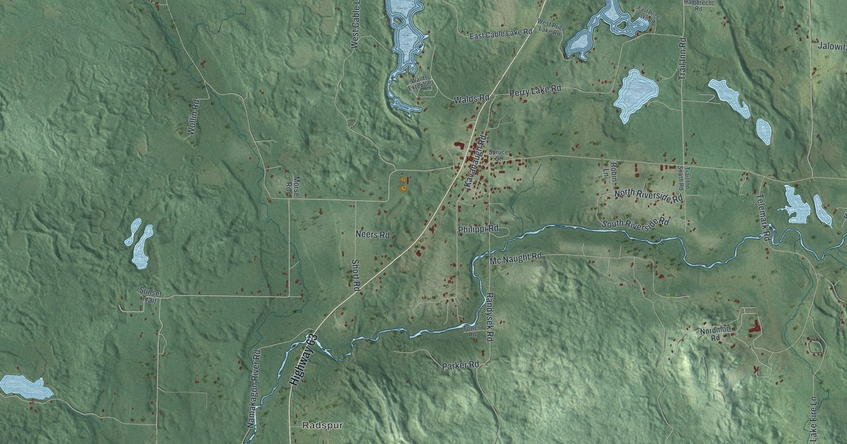 Map of Cable, Wisconsin in 2026
