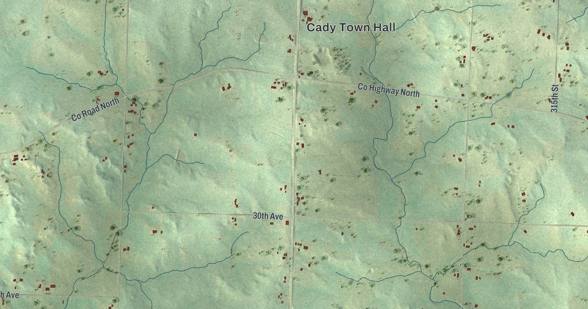 Map of Cady, Wisconsin in 2026