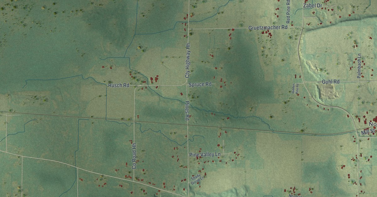 Map of Caledonia, Waupaca County, Wisconsin in 2026