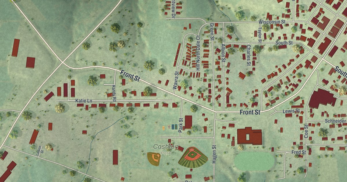Map of Cashton, Wisconsin in 2026
