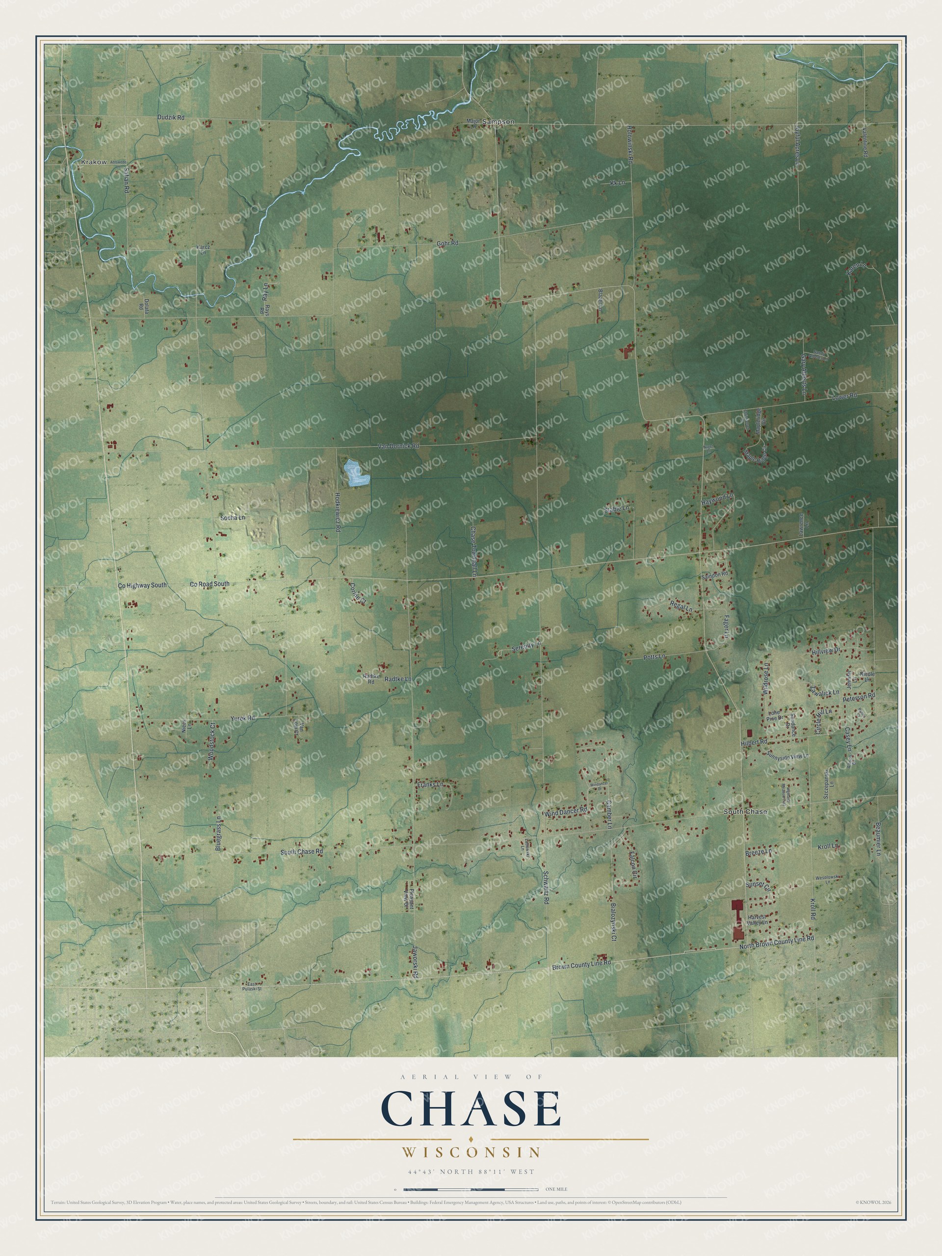 Watermarked full-map preview of Chase, Wisconsin