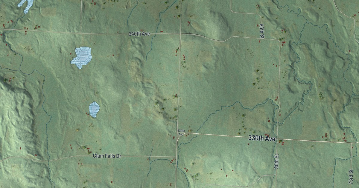 Map of Clam Falls, Wisconsin in 2026