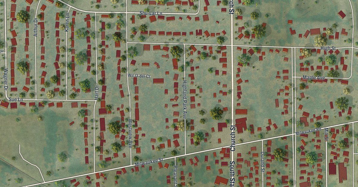 Map of Clinton Village, Rock County, Wisconsin in 2026