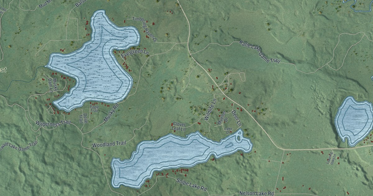 Map of Cloverland, Vilas County, Wisconsin in 2026