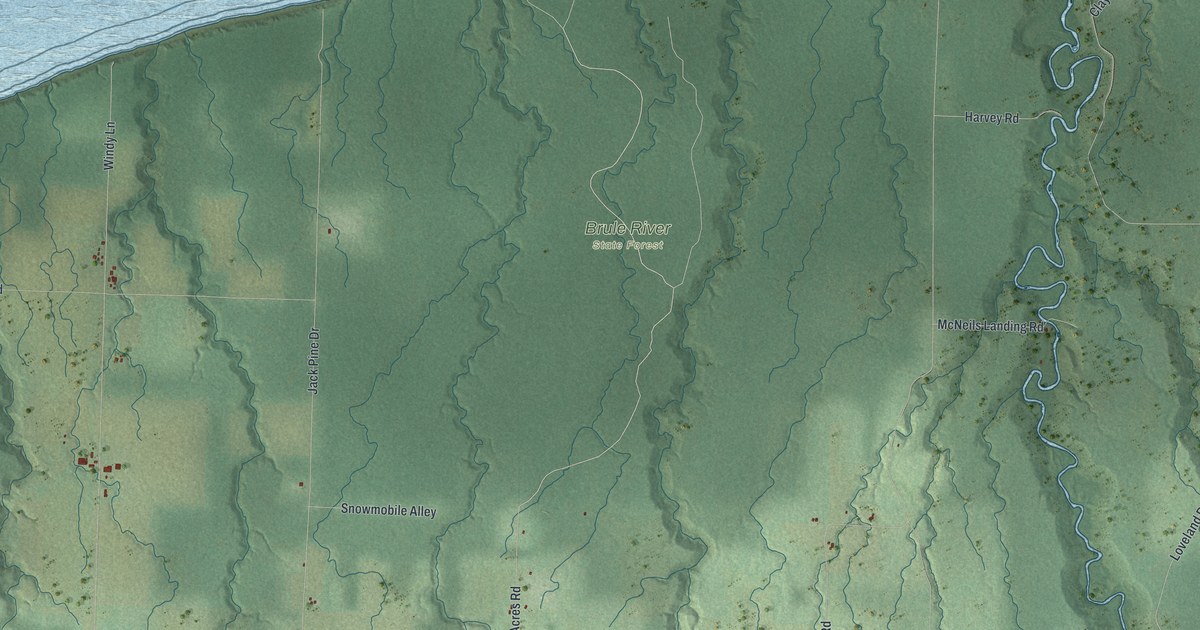Map of Cloverland, Douglas County, Wisconsin in 2026