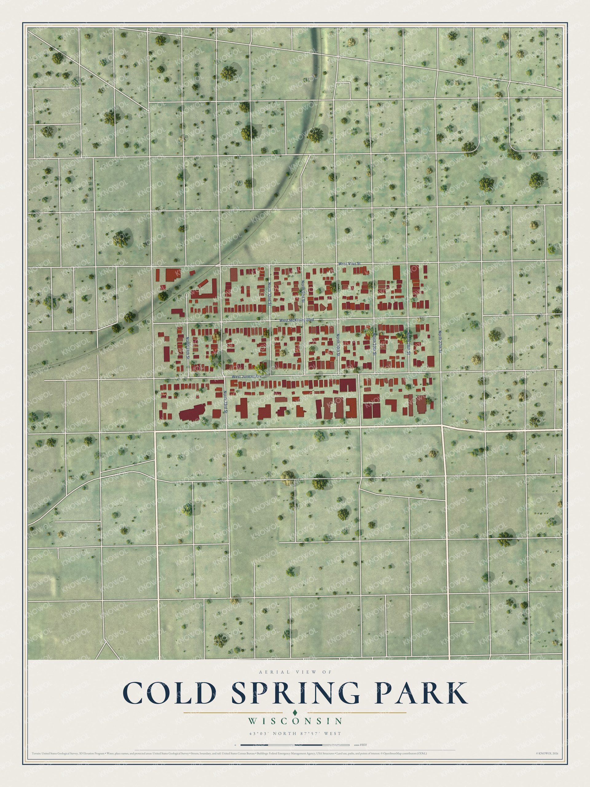 Watermarked full-map preview of Cold Spring Park, Wisconsin