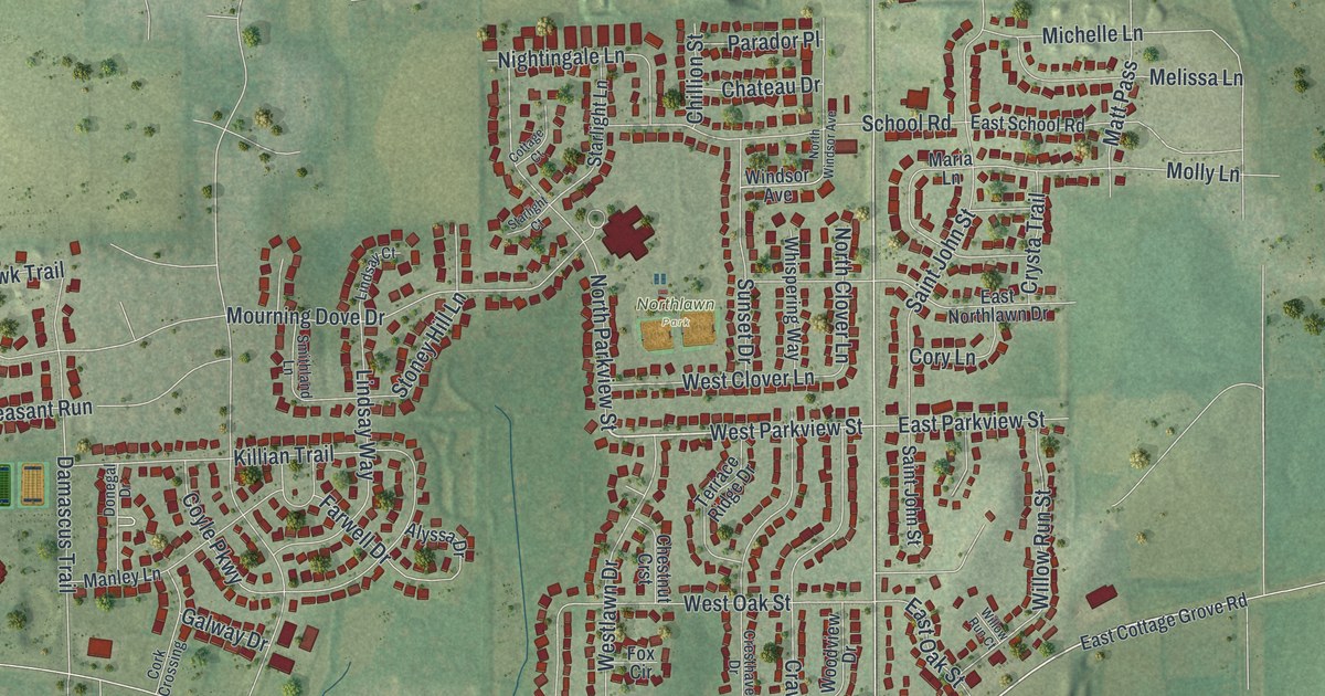 Map of Cottage Grove Village, Wisconsin in 2026