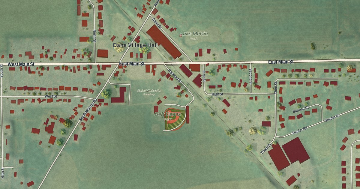 Map of Dane Village, Wisconsin in 2026