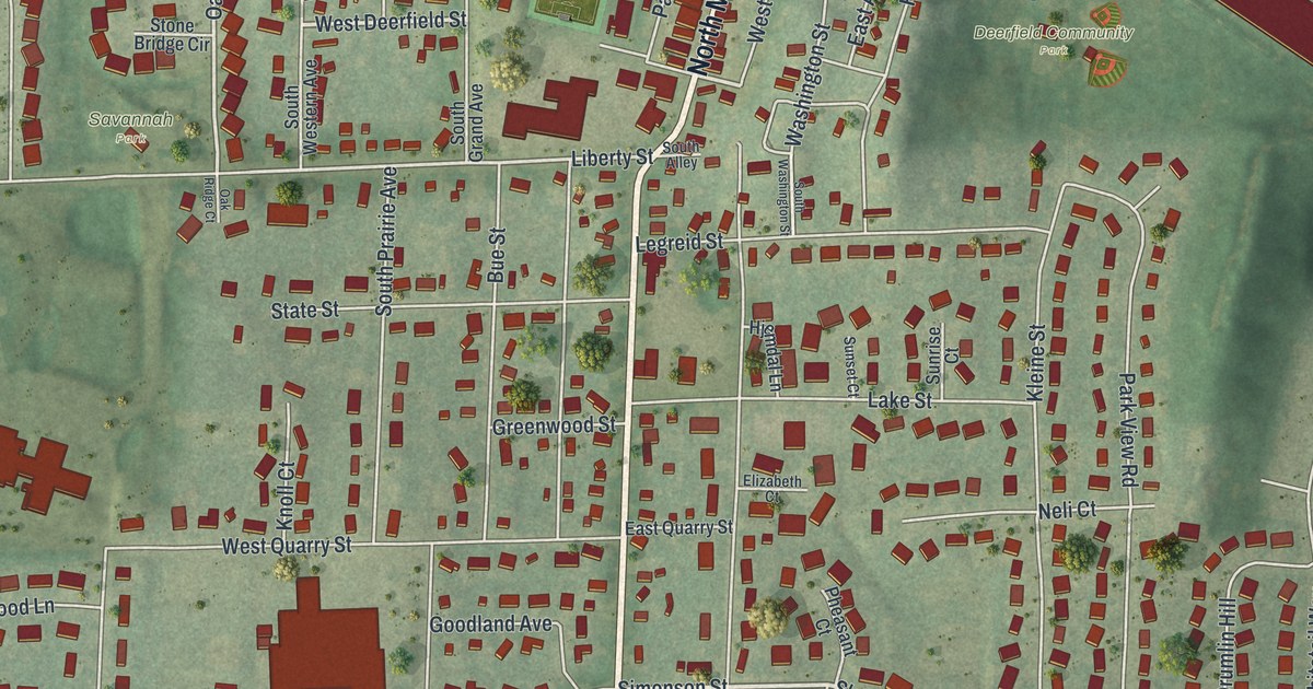 Map of Deerfield Village, Dane County, Wisconsin in 2026