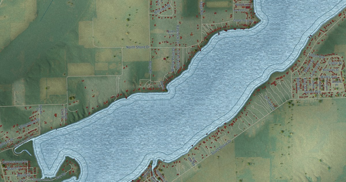 Map of Delavan Lake, Wisconsin in 2026