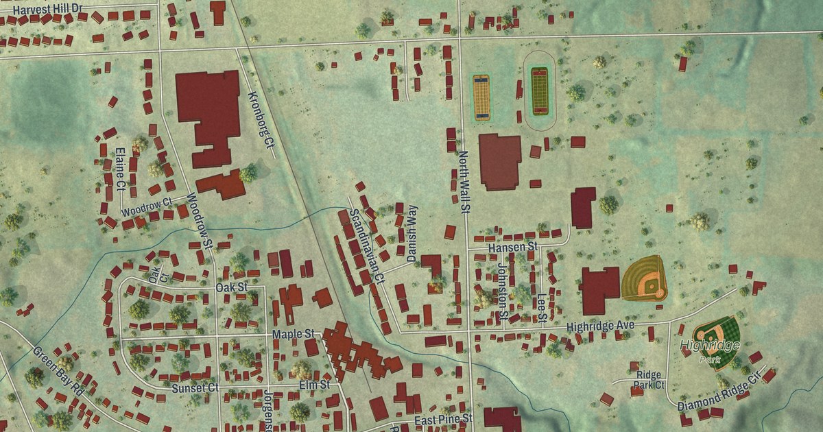 Map of Denmark, Wisconsin in 2026