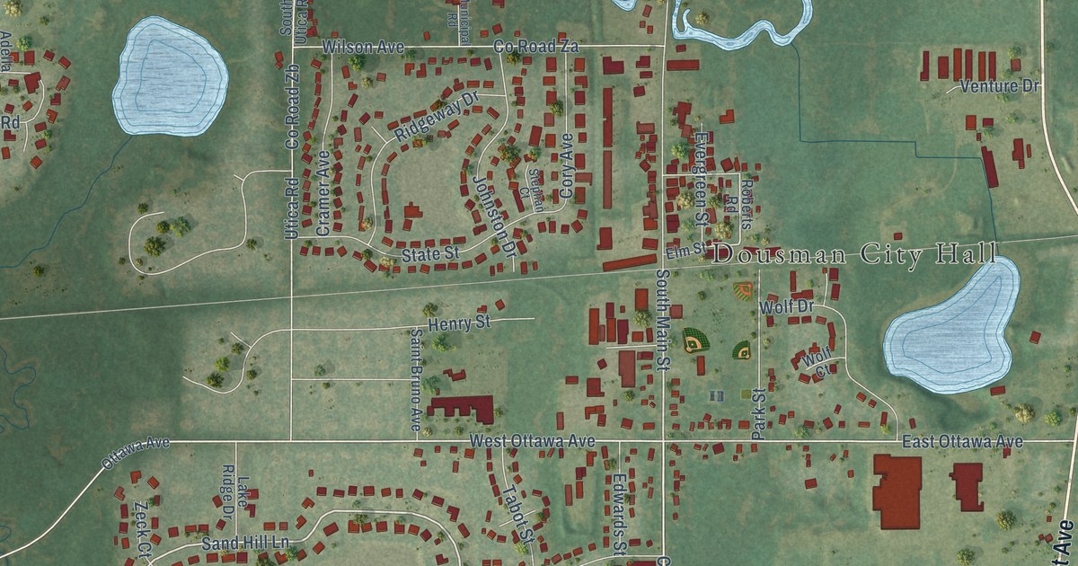 Map of Dousman, Wisconsin in 2026