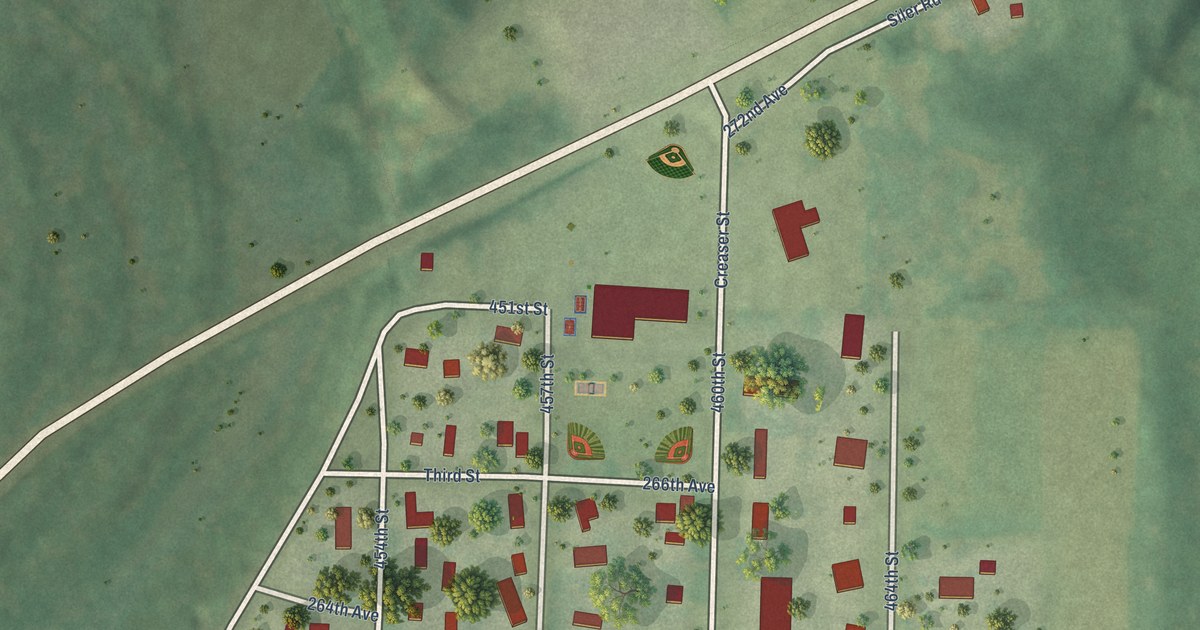 Map of Downsville, Wisconsin in 2026