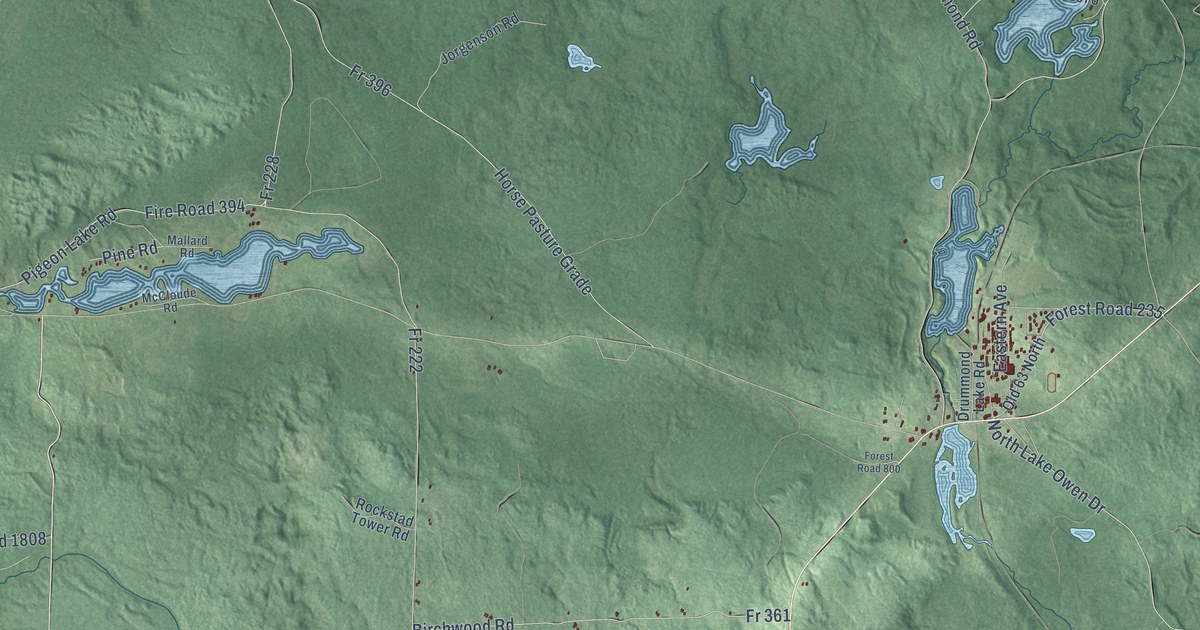 Map of Drummond, Wisconsin in 2026