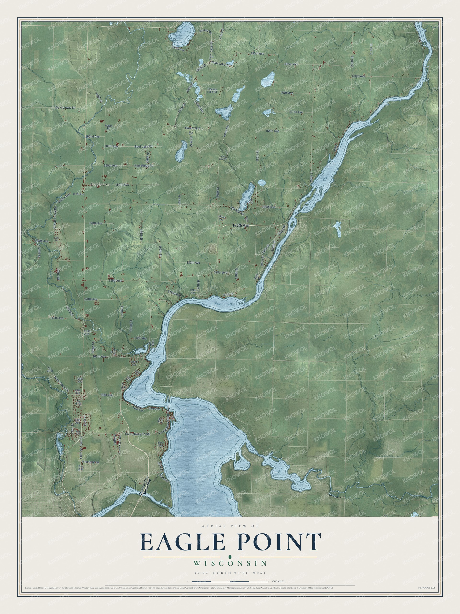 Watermarked full-map preview of Eagle Point, Wisconsin