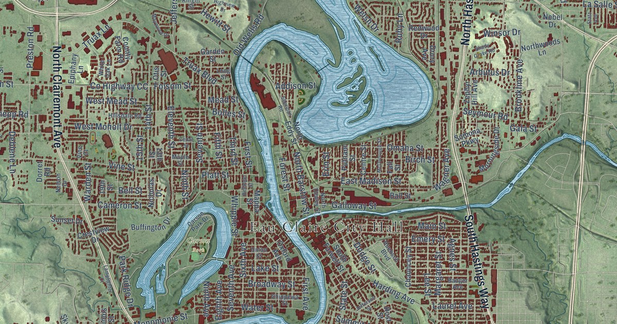 Map of Eau Claire, Wisconsin in 2026
