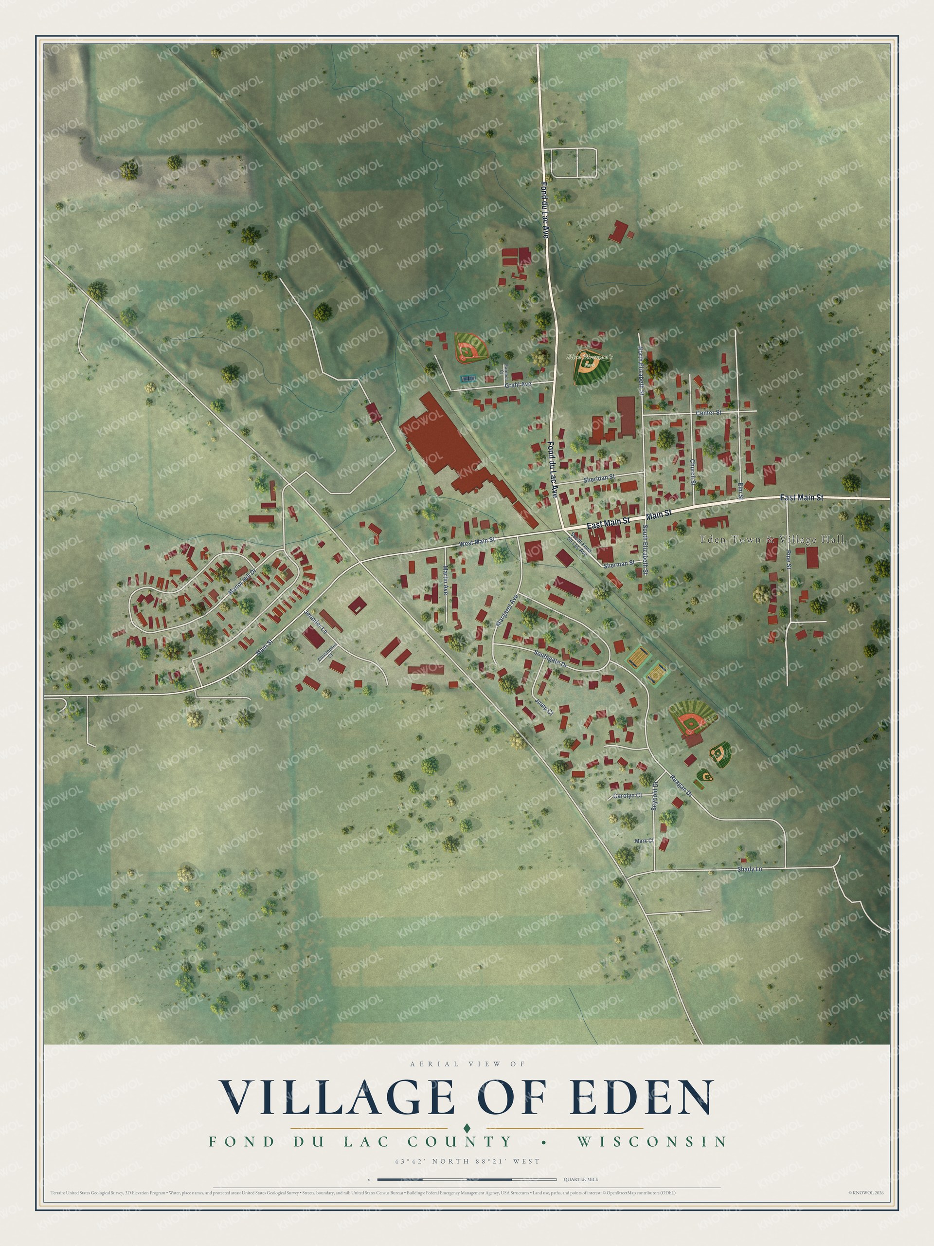 Watermarked full-map preview of Village of Eden, Wisconsin